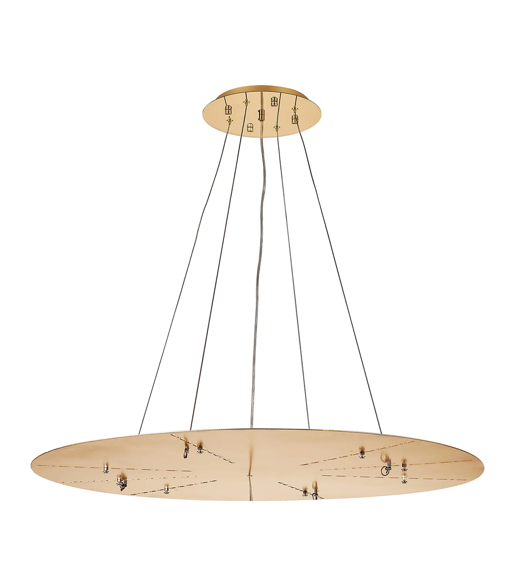 D0930FG/GO  Lowan 890mm, 3m Suspension Plate c/w Power Cable To Lower Flush Fittings, French & Painted Gold Max Load 20kg (ONLY TESTED FOR OUR RANGE OF PRODUCTS)